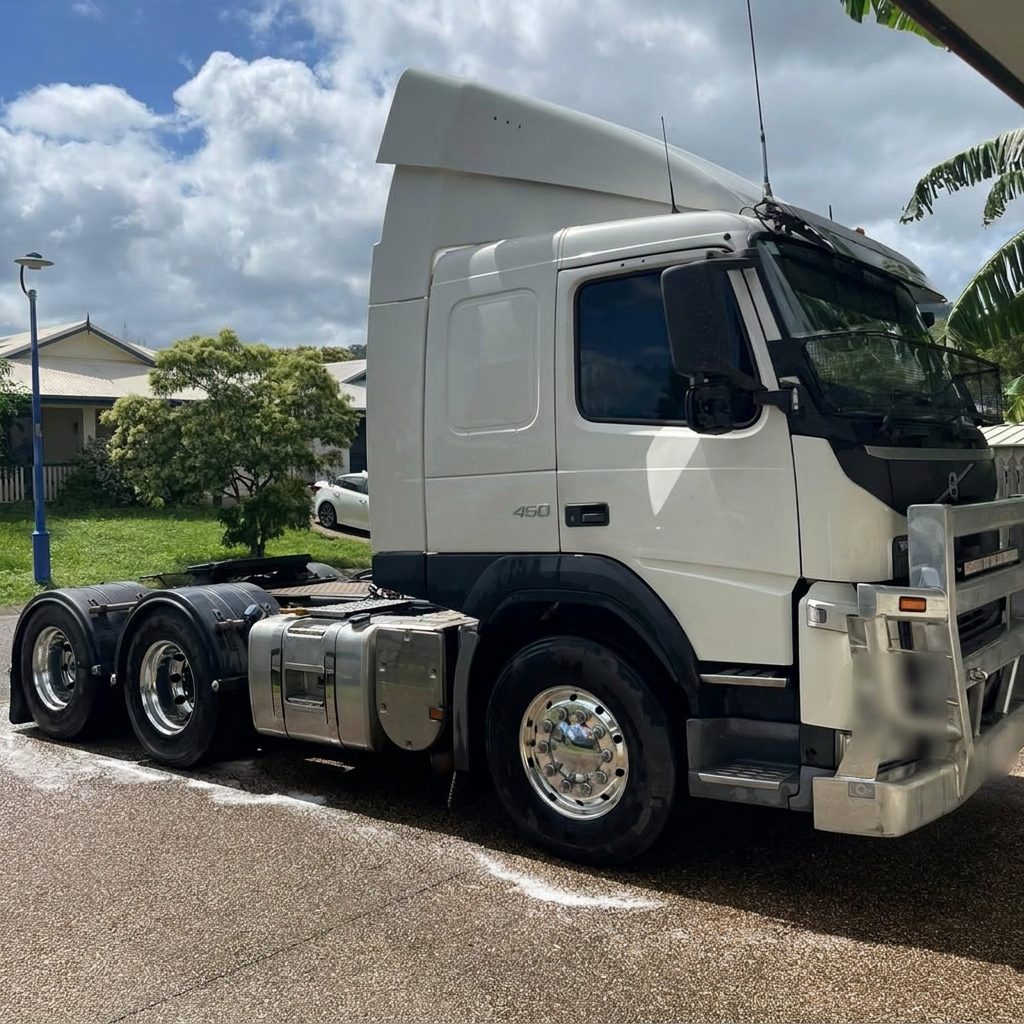 Truck cab cleaned and polished on-site
